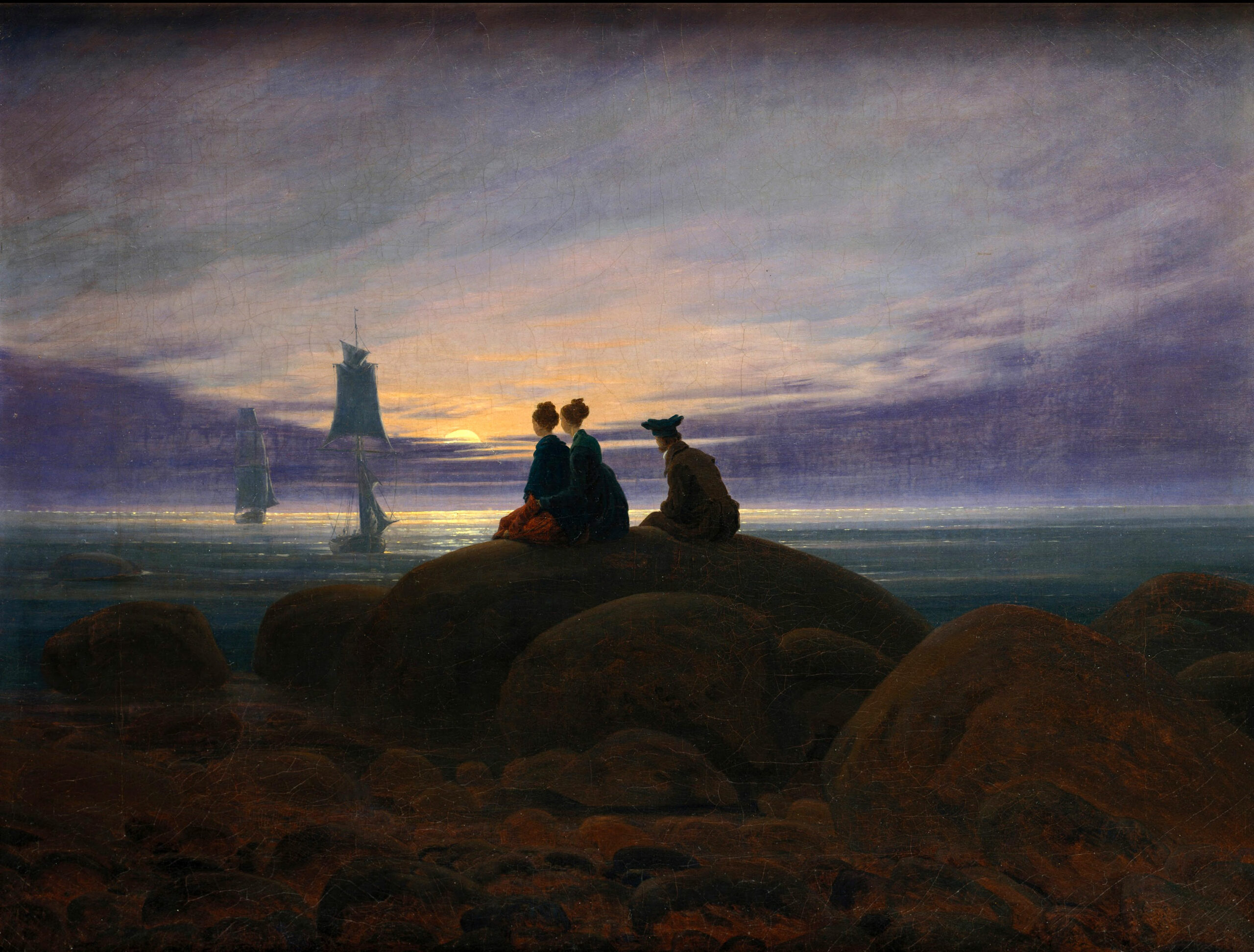 Moonrise Over the Sea - Caspar David Friedrich